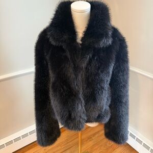 Zara Black Faux Fur Jacket